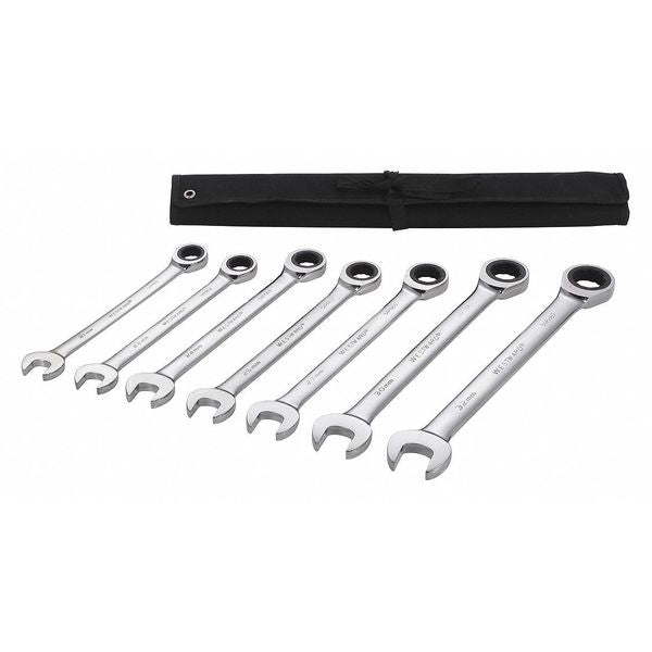 Ratcheting Wrench Set, Metric, 7 pcs.