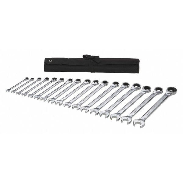 Ratcheting Wrench Set, Metric, 17 pcs.