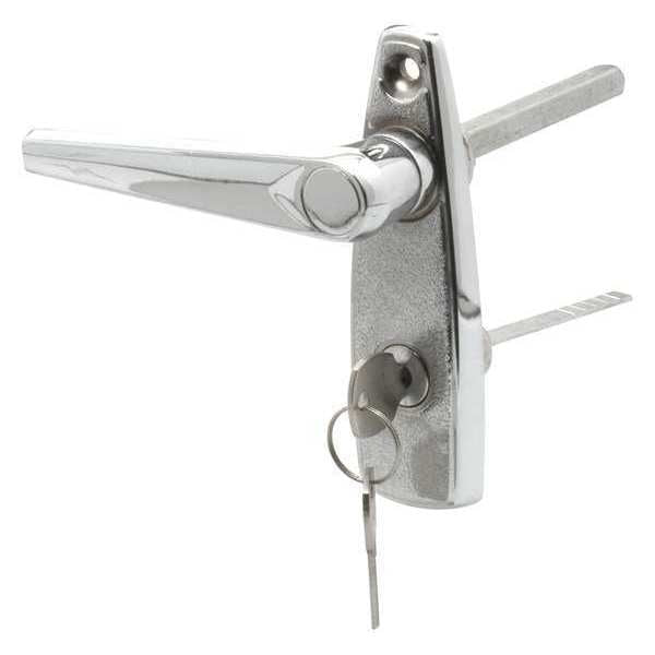 Handle and Locking Unit, Chrome, Silver
