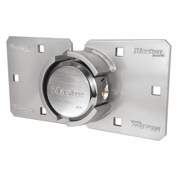 Hasp Padlock, Silver, w/ (2) Keys