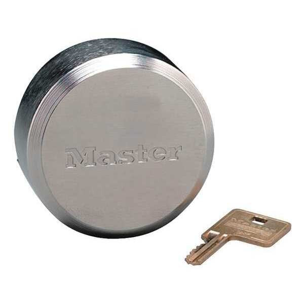 Padlock, Keyed Different, Hidden Shackle, Round Zinc Body, Boron Shackle, 1 23/32 in W