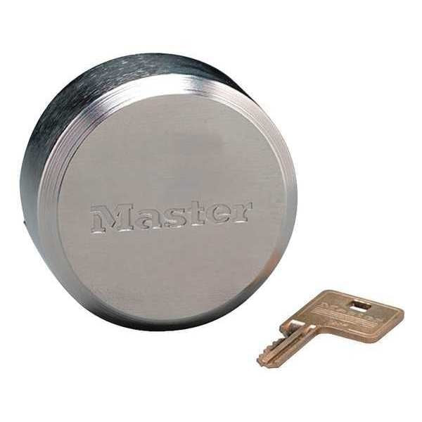 Padlock, Keyed Alike, Hidden Shackle, Round Zinc Body, Boron Shackle, 1 23/32 in W