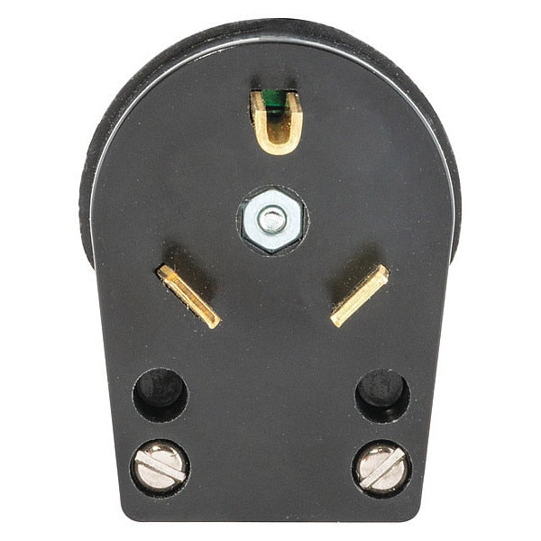 Receptacle, 30 A Amps, 125V AC, Flush Mount, Single Outlet, TT-30R, Black