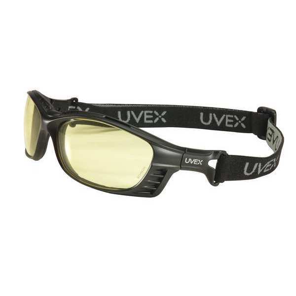 Safety Glasses, Wraparound Amber Polycarbonate Lens