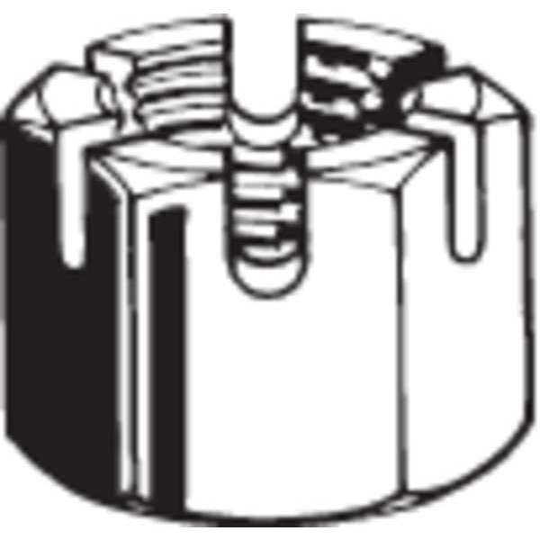 Slotted Nut, Metric, Steel, Class 4, PK50
