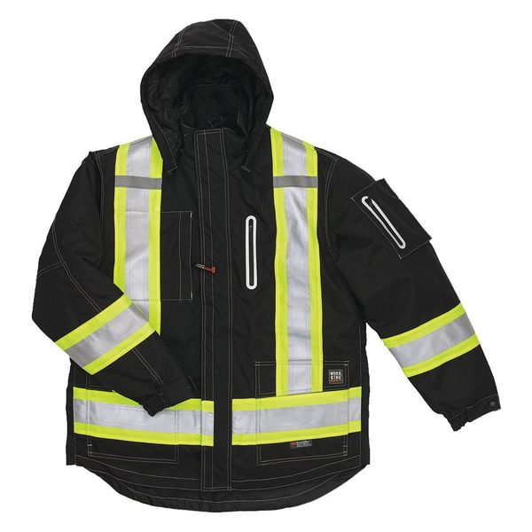 Men's Black Polyester Parka size L