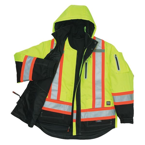 Men's Fluorescent Green Polyester Parka size XL