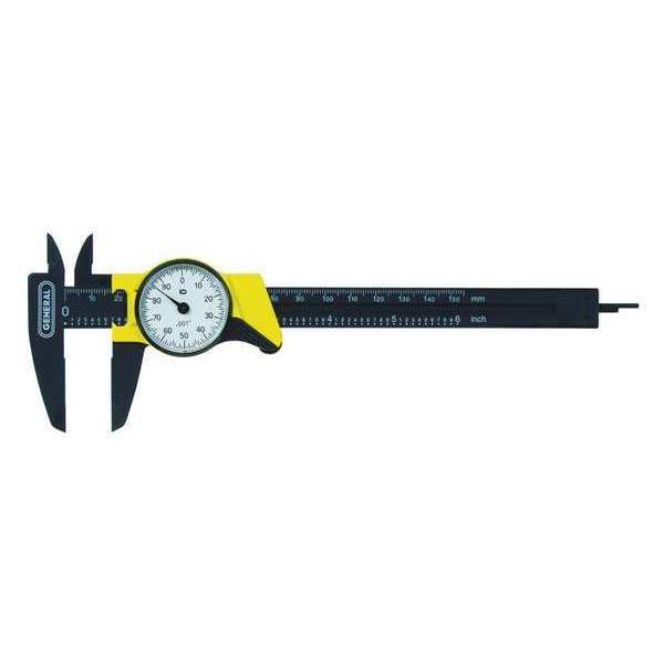 Dial Caliper, Plastic, Black, 0-6