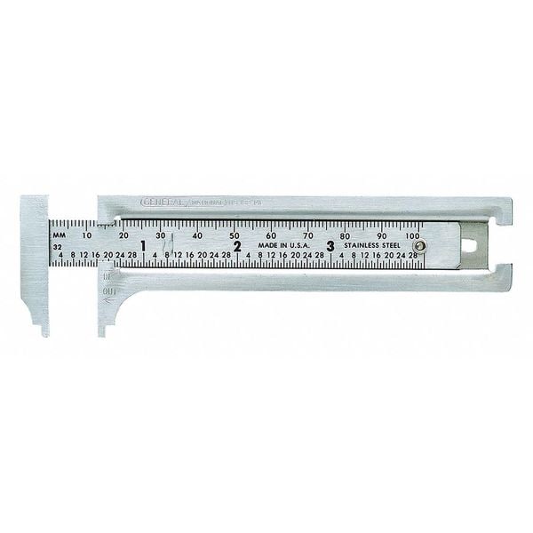 Pocket Slide Caliper, Steel, 1/2