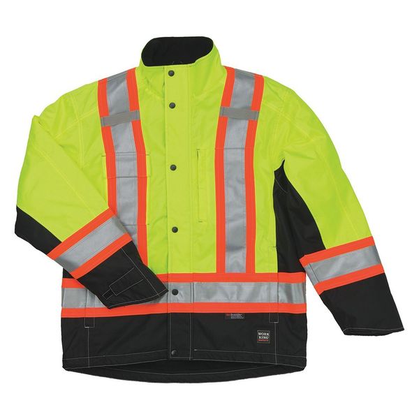 Hi-Vis Parka, Flo Green, L Size