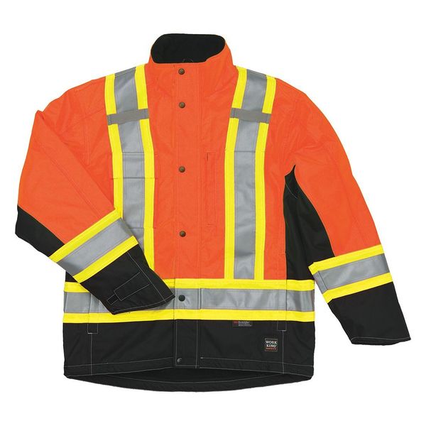 Hi-Vis Parka, Flo Orange, L Size