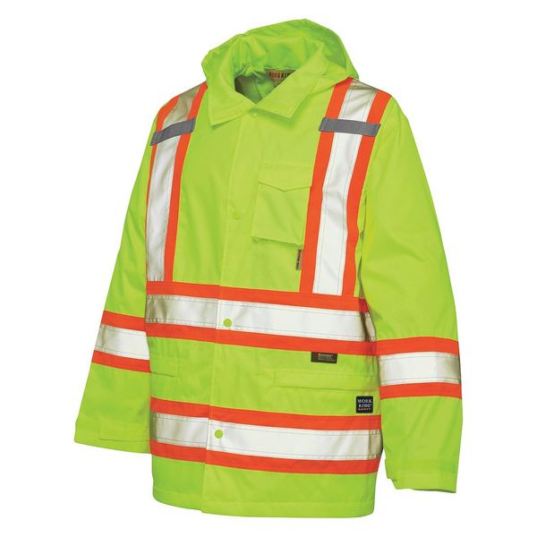 4XL Tall Size Rain Jacket, Florescent Orange