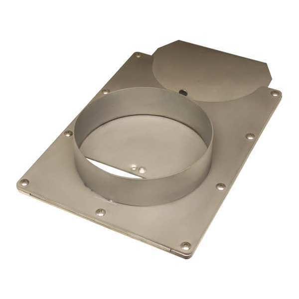 Manual Blastgate, 304 Stainless Steel, 16 in W, 7 1/2 in L