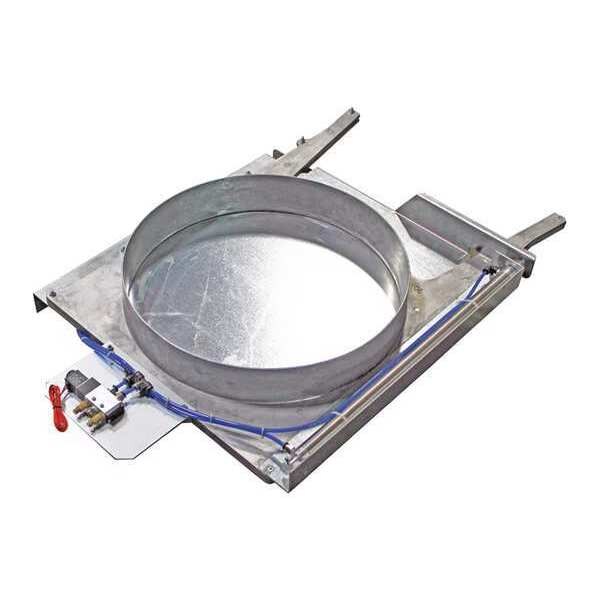Auto Blastgate, Cast Aluminum Body, Galvanized Steel Gate, 13 3/8 in W, 15 3/8 in L