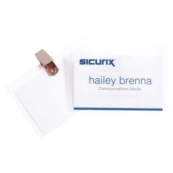 ID Badge Holder Kit, Color Clear, PK50