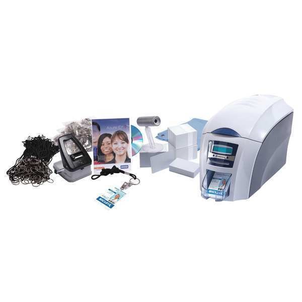 ID Card Printer, Gray/White, For PC or MAC