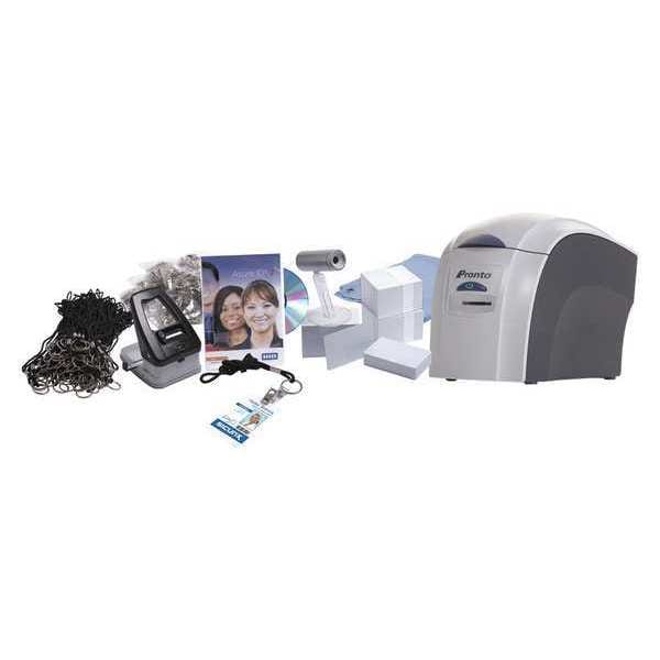 ID Card Printer, Gray/White, For PC or MAC