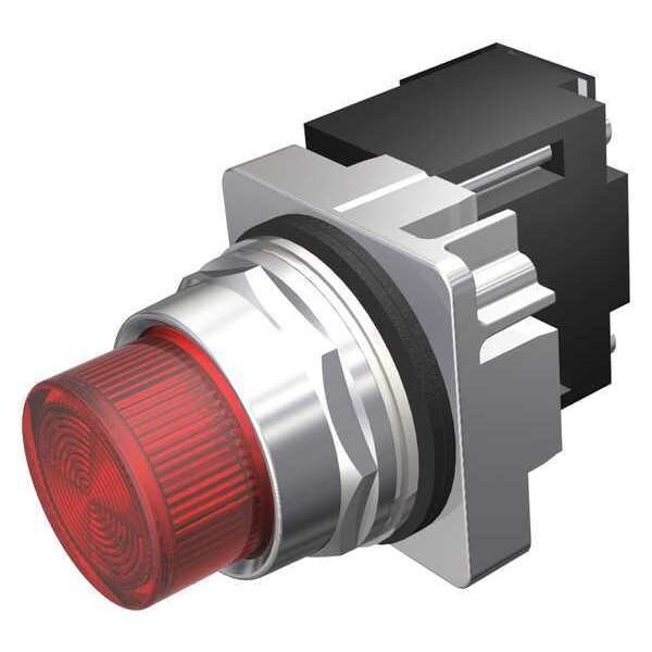 Pilot Light Complete, 120VAC/DC, Red, Round