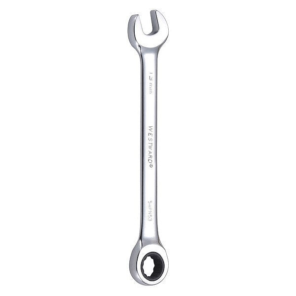 Ratcheting Combination Wrench, Metric, 7 in Length, 13 mm Head, 12 Points