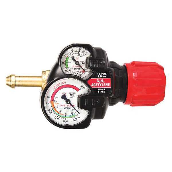 Gas Regulator, Single Stage, CGA 300, 2 to 15 psi, Use With: Acetylene