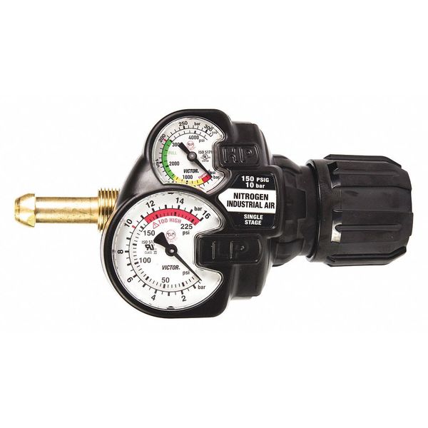 Gas Regulator, Single Stage, CGA-590, 5 to 150 psi, Use With: Air