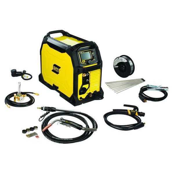 Multiprocess Welder, ESAB Rebel, Phase 1 , 120/208/230 V AC , DC TIG, Flux Core, MIG, Stick