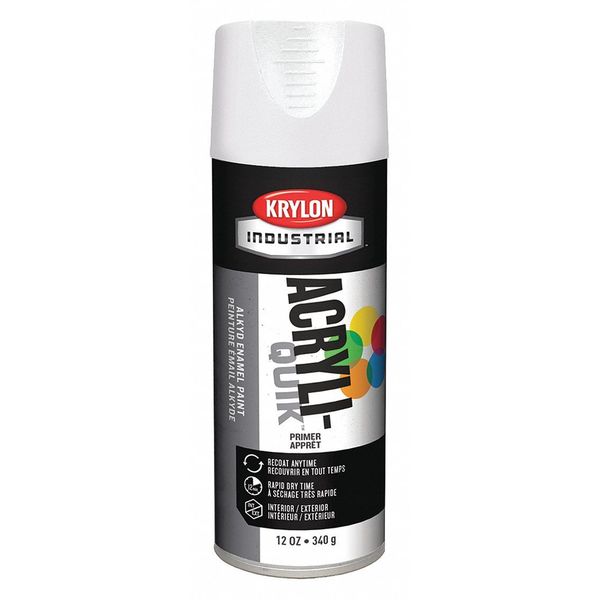 Spray Primer, White, Flat Finish, 12 oz.