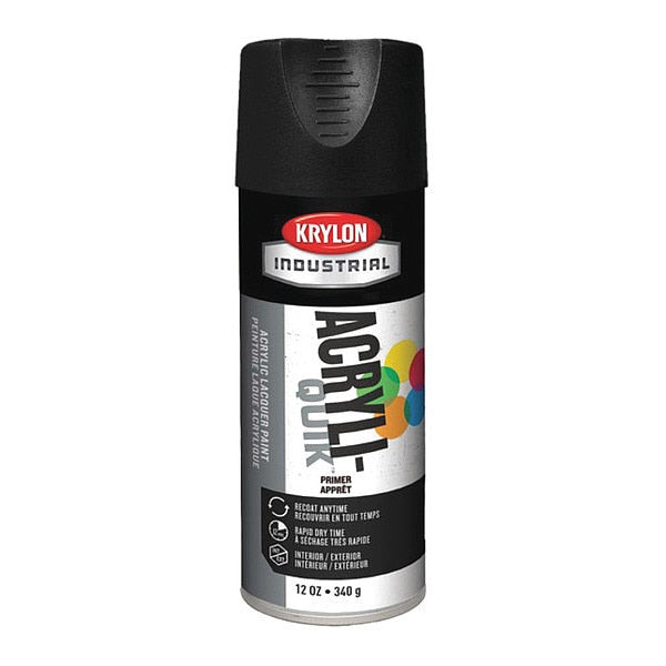 Spray Primer, Black, Flat Finish, 12 oz.