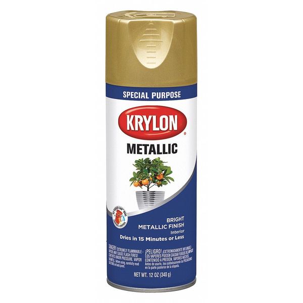 Metallic Spray Paint, Bright Gold, Metallic, 11 oz