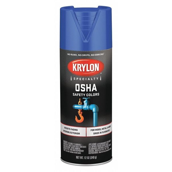 Spray Paint, Safety Blue, Gloss, 12 oz