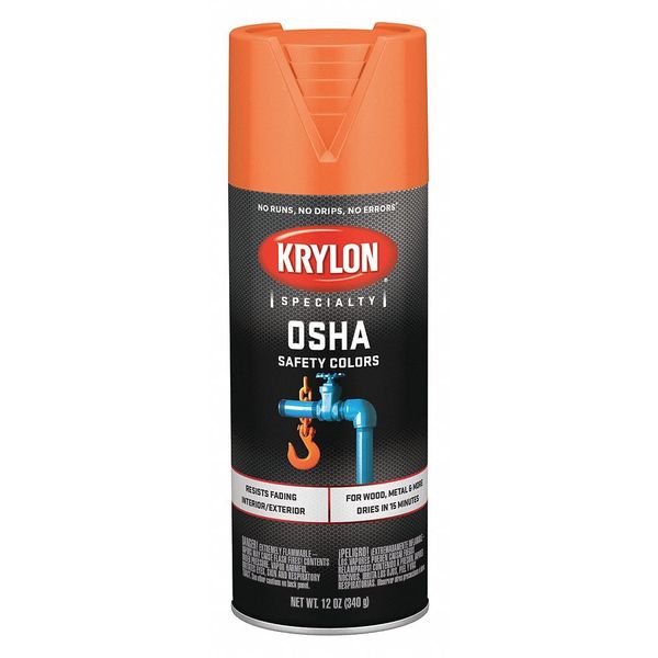 Spray Paint, Safety Orange, Gloss, 12 oz