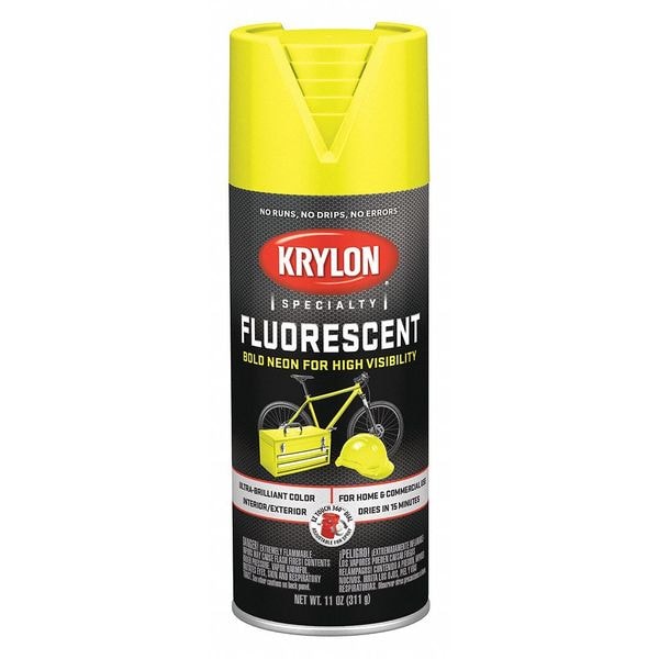 Spray Paint, Flourescent Lemon Yellow, Gloss, 11 oz.