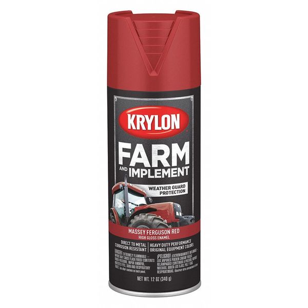 Spray Paint, Massey Ferguson Red, High-Gloss, 12 oz