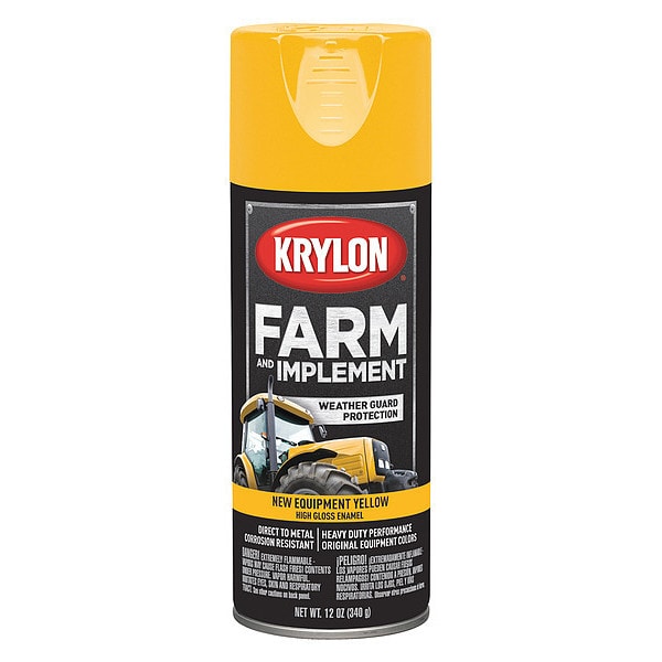 Spray Paint, Yellow, High-Gloss, 12 oz