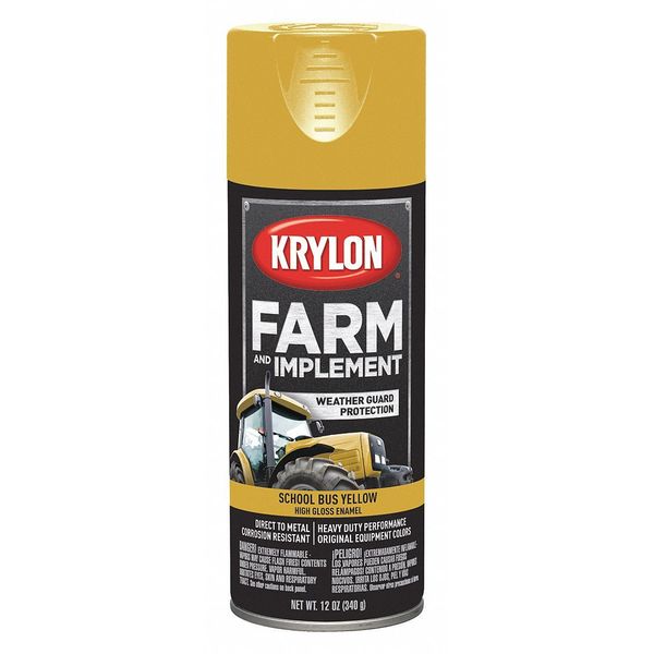 Spray Paint, School Bus Yellow, High-Gloss, 12 oz