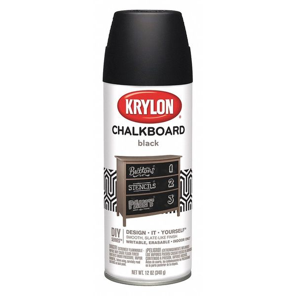 Chalkboard Spray Paint, Black, Flat, 12 oz