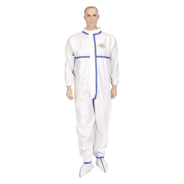 Disposable Coveralls, 3XL, 25 PK, White, Laminated Nonwoven, Zipper