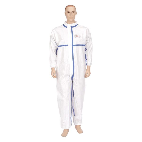 Disposable Coveralls, 25 PK, White, Laminated Nonwoven, Zipper