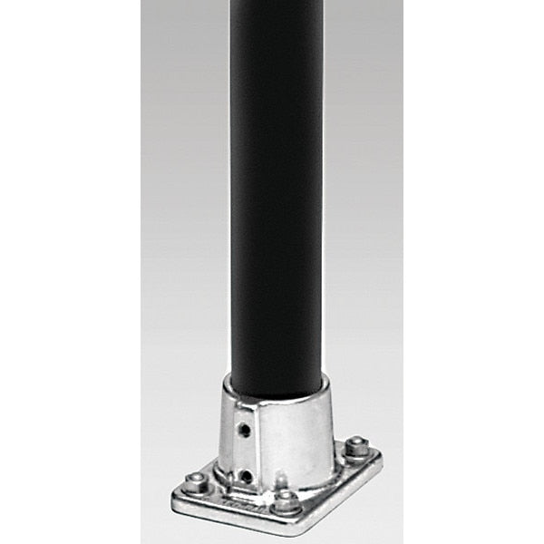 Structural Pipe Fitting, Rectangular Base Flange, Aluminum, 2 in Pipe Size