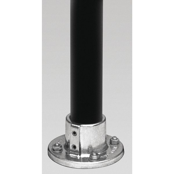 1 1/2 in Structural Pipe Fitting, Round Base Flange, Aluminum, 32510 lb Tensile Strength