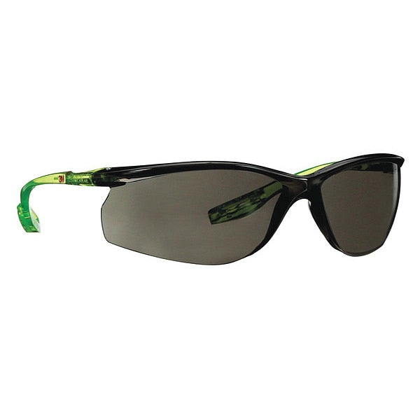 Safety Glasses, Wraparound Gray Polycarbonate Lens, Anti-Fog, Scratch-Resistant