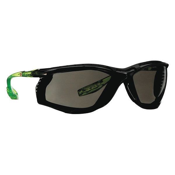 Safety Glasses, Wraparound Gray Polycarbonate Lens, Anti-Fog, Scratch-Resistant