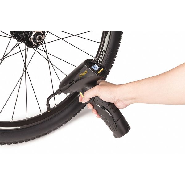 Tire Inflator, Black, Plastic, 0 to 120 psi