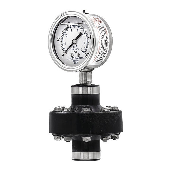 Pressure Gauge, 0 to 100 psi, 1/2 in FNPT, Silver