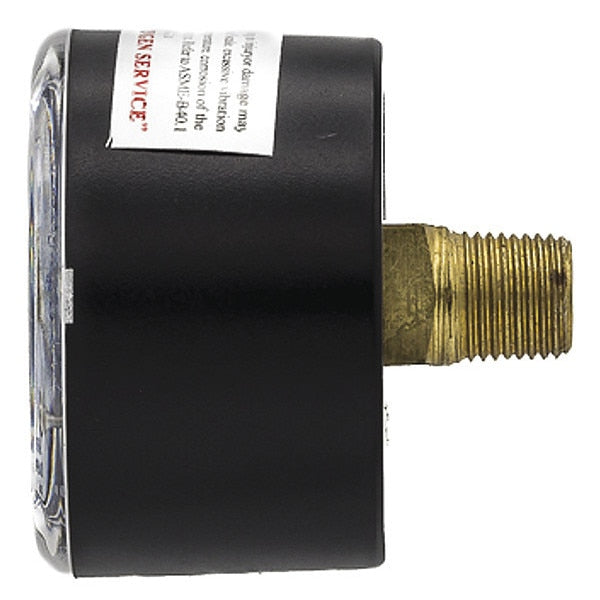 Pressure Gauge, 0 to 100 psi, 1/8 in BSPT, Black