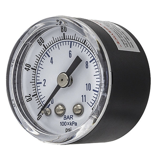 Pressure Gauge, 0 to 160 psi, 1/8 in BSPT, Black