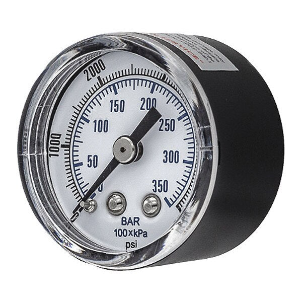 Pressure Gauge, 0 to 5000 psi, 1/8 in MNPT, Black