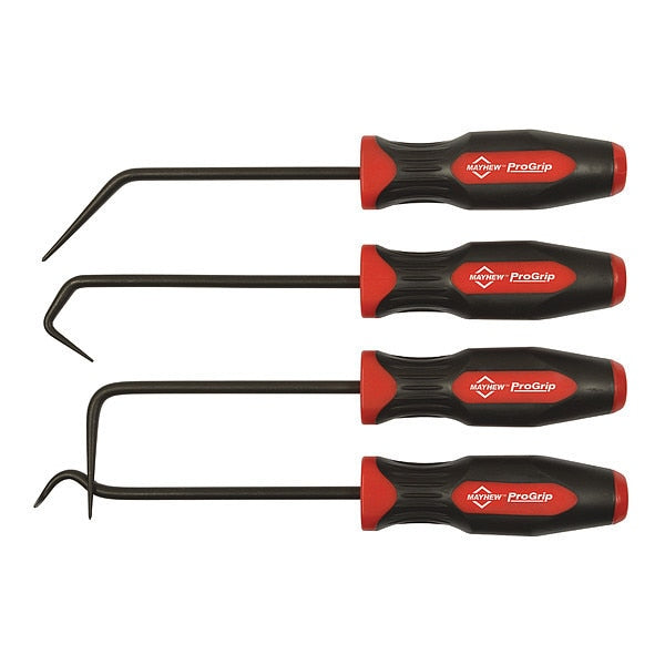Hook Pick Set, Steel, 4 pcs., 13-3/4
