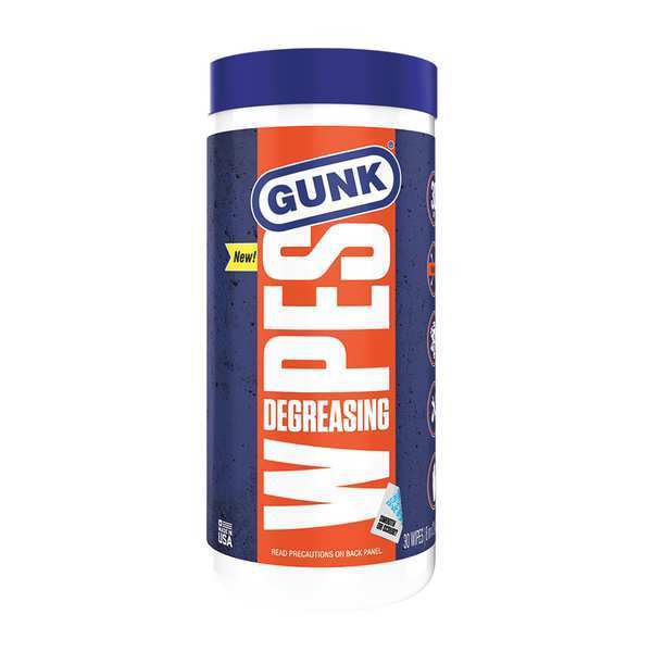 Degreaser Wipes, Blue/White, Canister, Cloth, Degreasing, 12 in x 8 in, Citrus