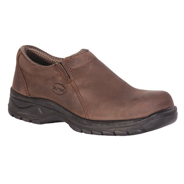 Size 7 Women's Loafer Shoe Steel Work Shoe, Brown